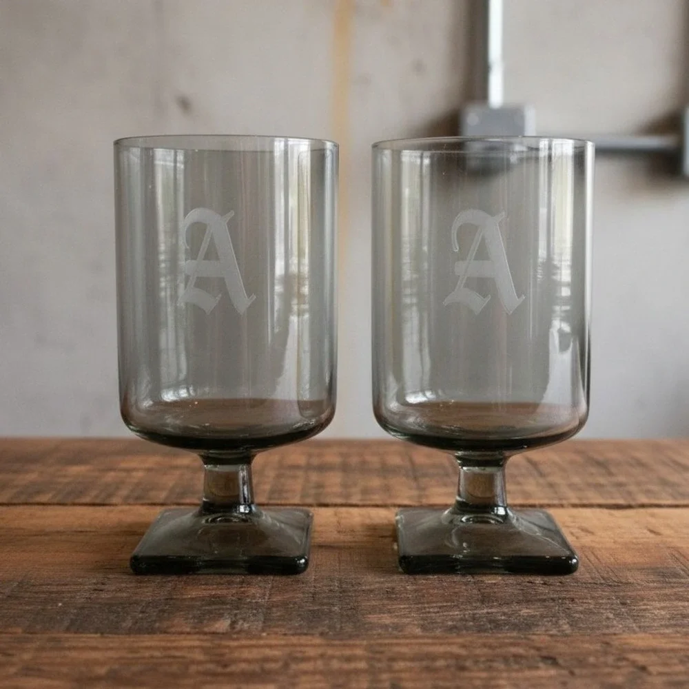 Federal Glass Nordic Midnight Juice Glasses, Set of 2, Square Base, 